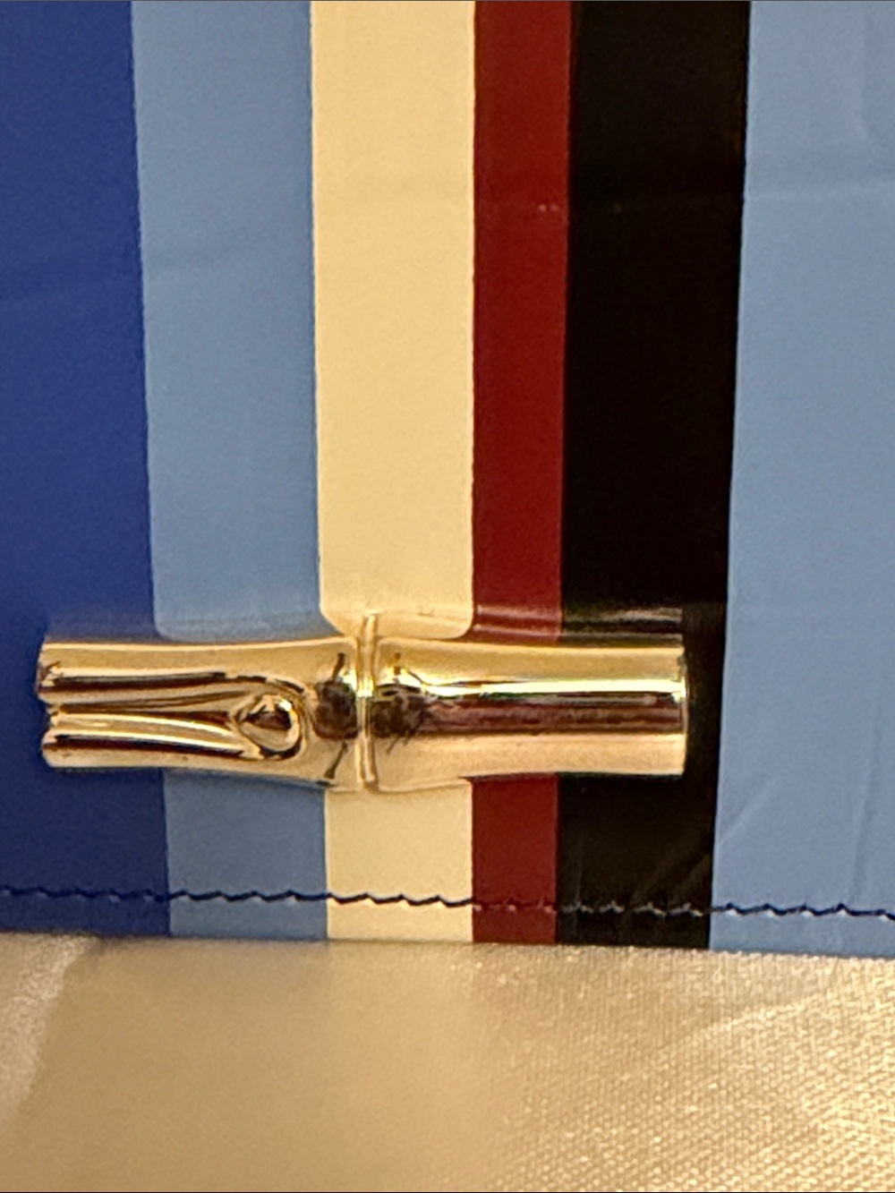 Blue Striped Longchamp Wallet - Picture 2 of 8